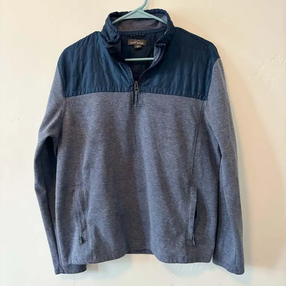 Eddie Bauer Men's Mixed Media 1/4 Zip Pullover